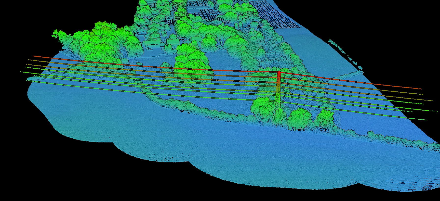 Point cloud shaded by elevation in the browser viewer