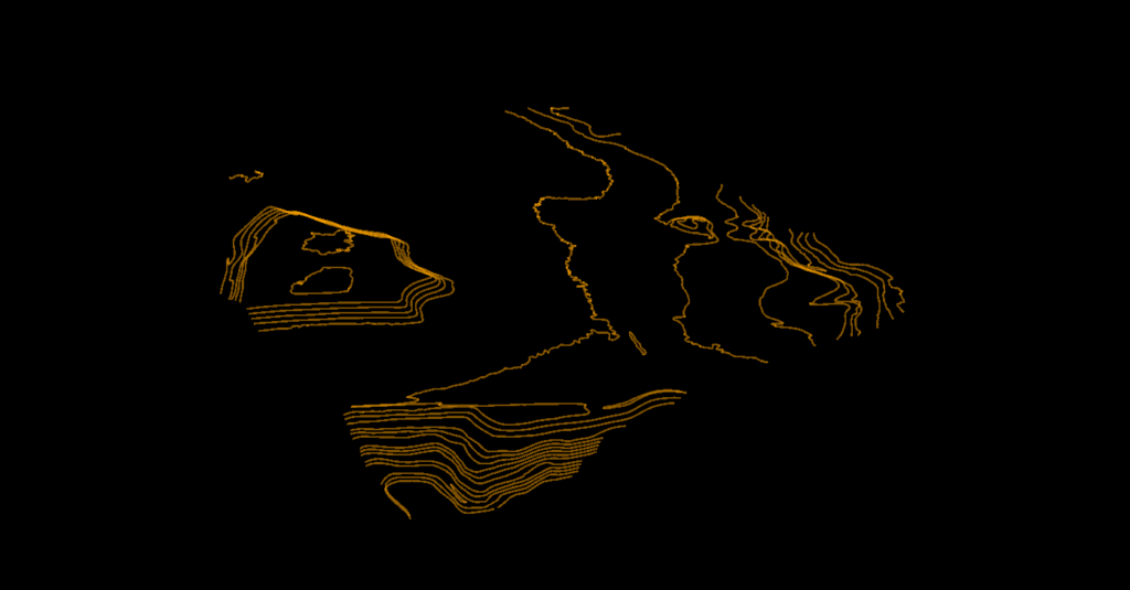 Contour line output generated from a LiDAR-derived digital terrain model