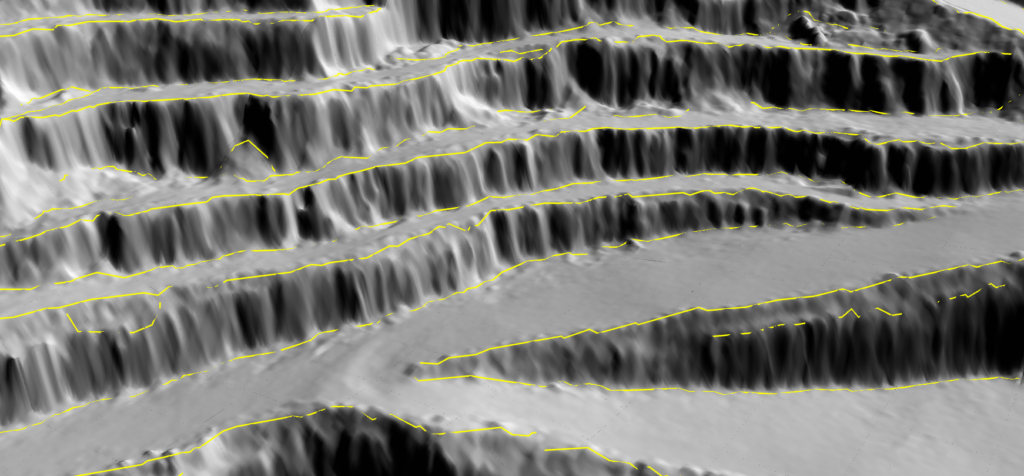 Breaklines extracted automatically from a LiDAR terrain model